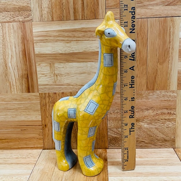 San Diego Zoo Wild Animal Park Raku Signed Giraffe Ceramic Pottery Figurine - Picture 10 of 15
